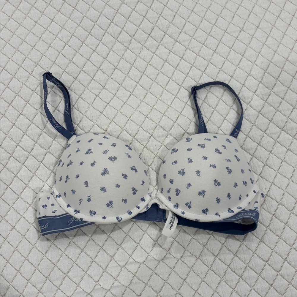 Pink Floral Super Push Up Bra